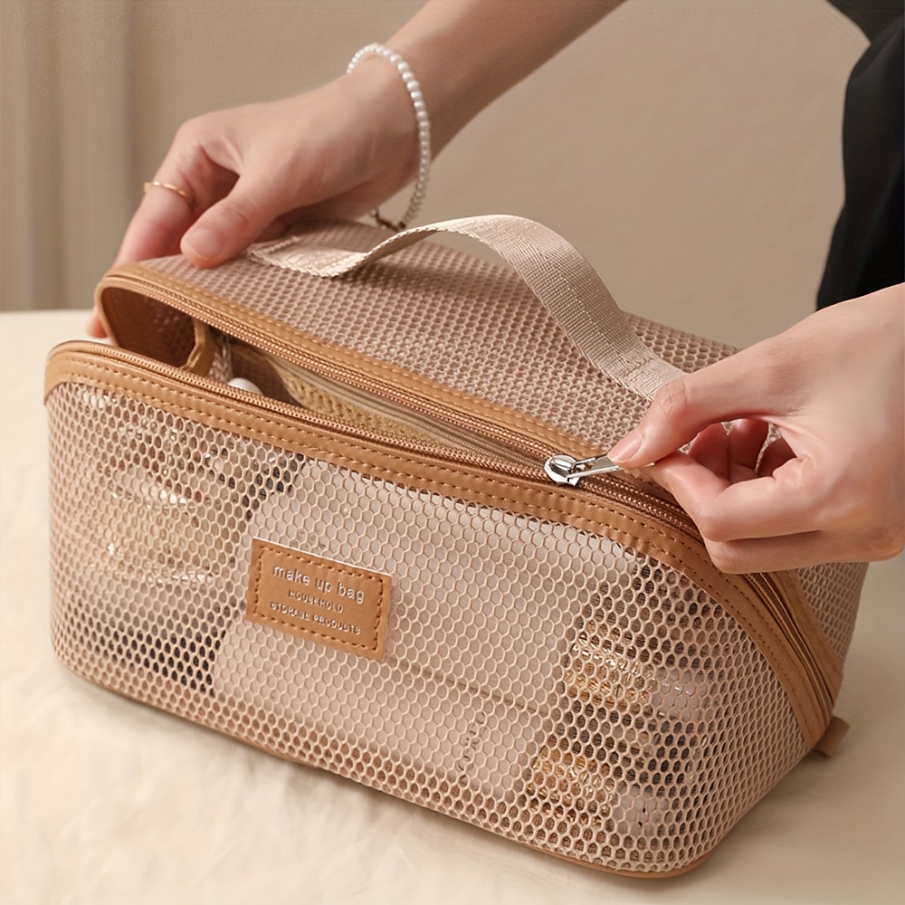 Luxury Skincare Organizer - กระเป๋าจัดระเบียบเครื่องสำอางสำหรับผู้หญิง กระเป๋าใส่เครื่องสำอาง กล่องเก็บของสุดหรู กระเป๋าเครื่องสำอางสำหรับเดินทางแบบมีซิป
