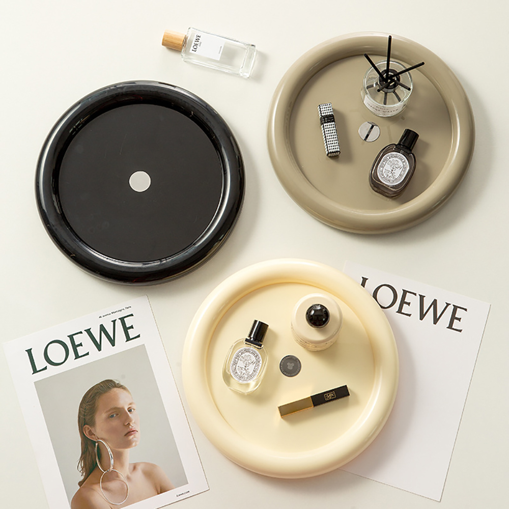 Luxury Skincare Organizer - หมุนเครื่องสําอางค์ Light Luxury น้ําหอม Skincare Organizer