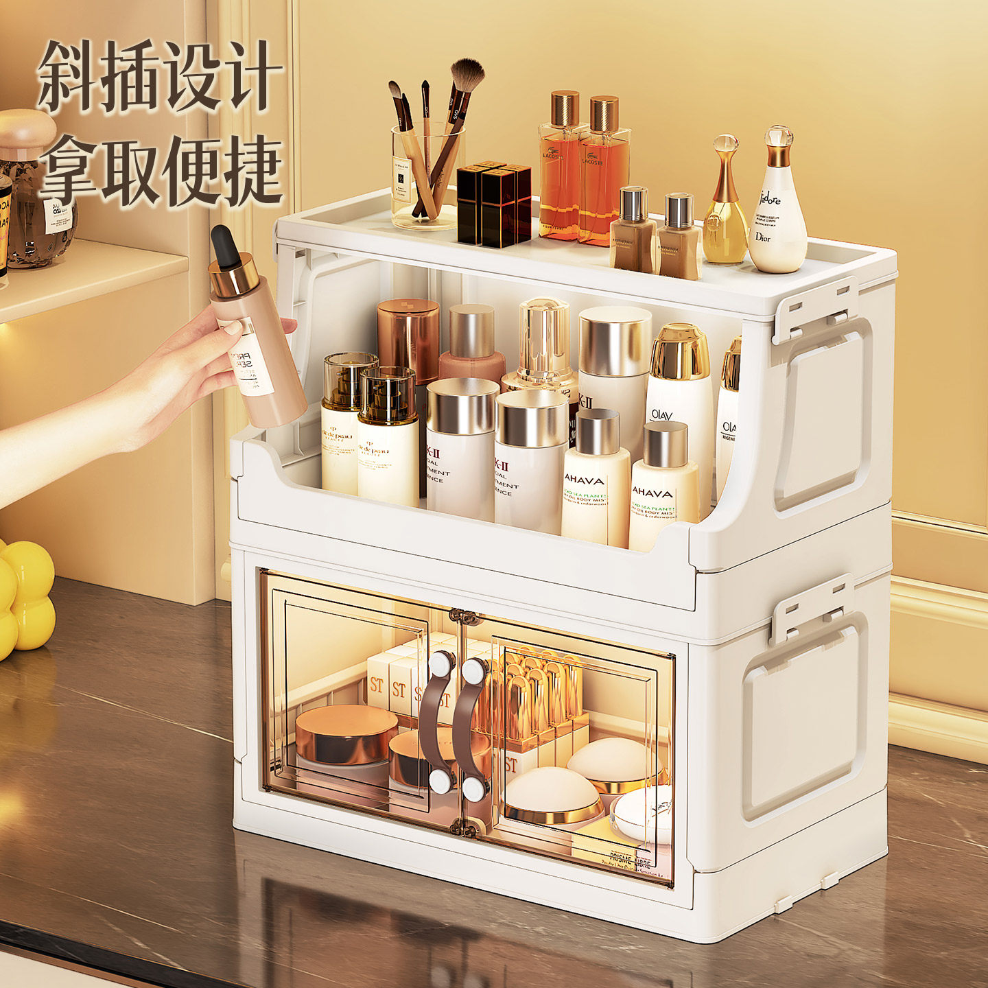 กล่องเก็บเครื่องสำอางแบบหลายชั - Luxury Skincare Organizer บทวิจารณ์และราคา