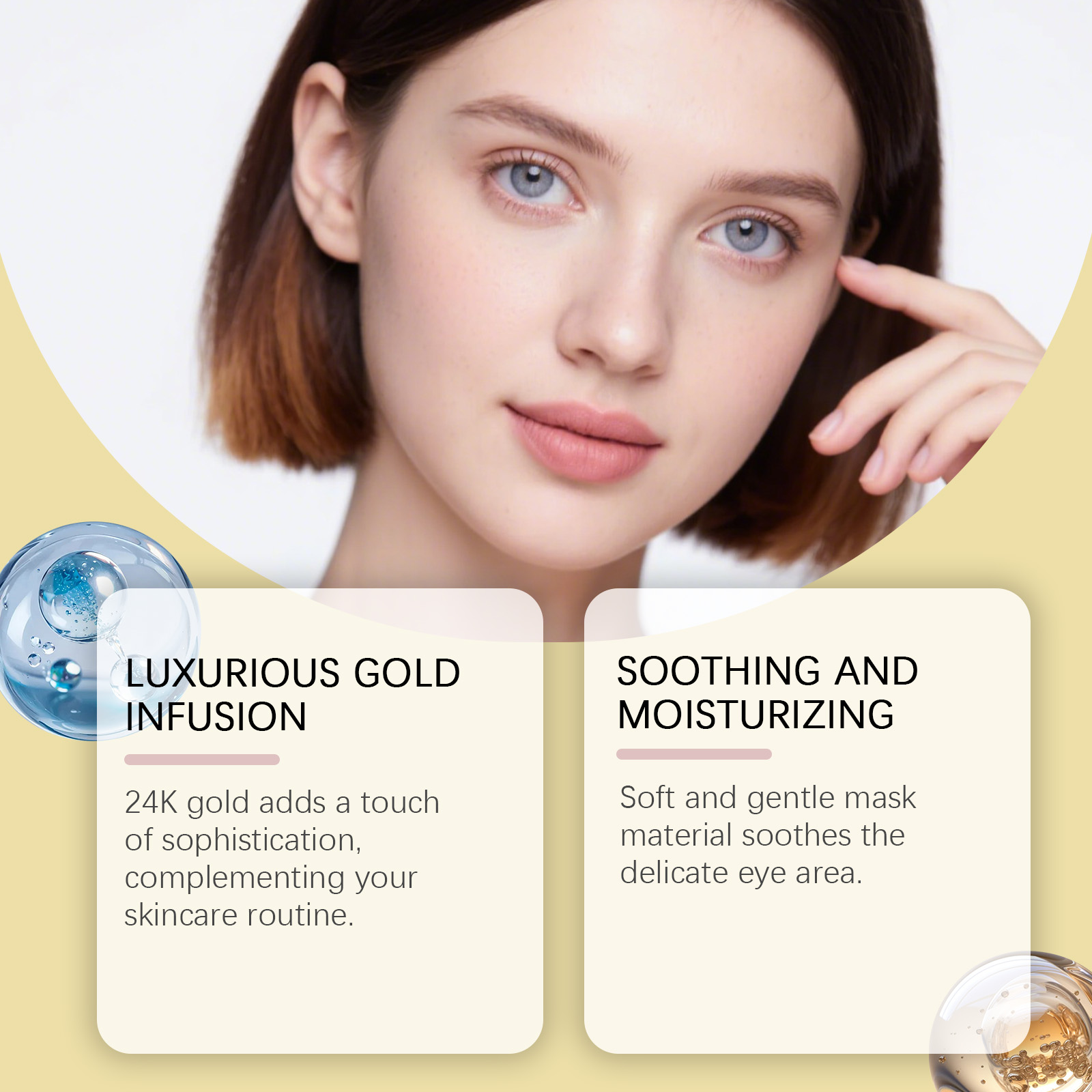 มาส์กบำรุงรอบดวงตาทองคำ 24k ช่ - Luxury Gold Skincare บทวิจารณ์และราคา