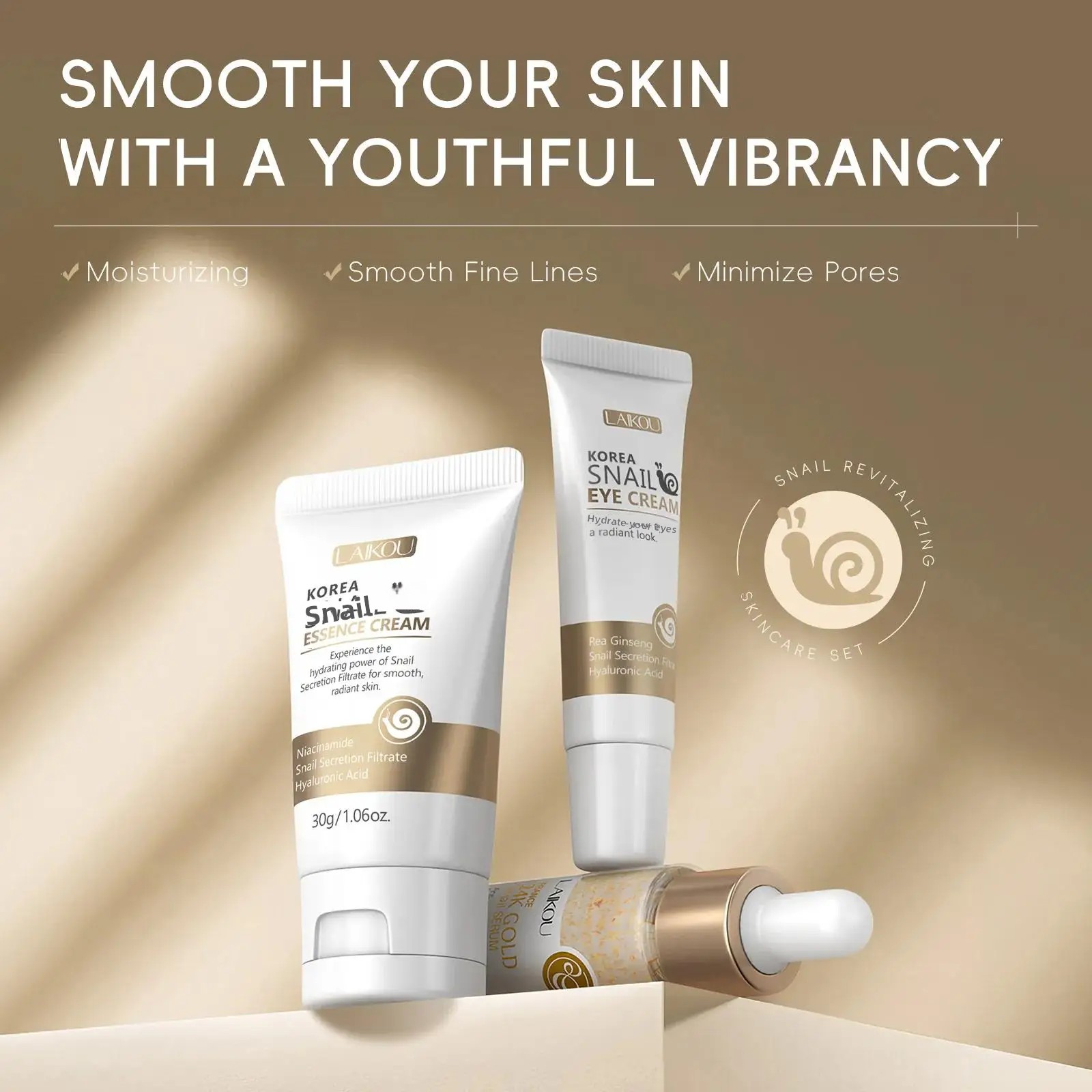 เซรั่มบำรุงผิวหน้าและรอบดวงตาส - Luxury Gold Skincare บทวิจารณ์และราคา