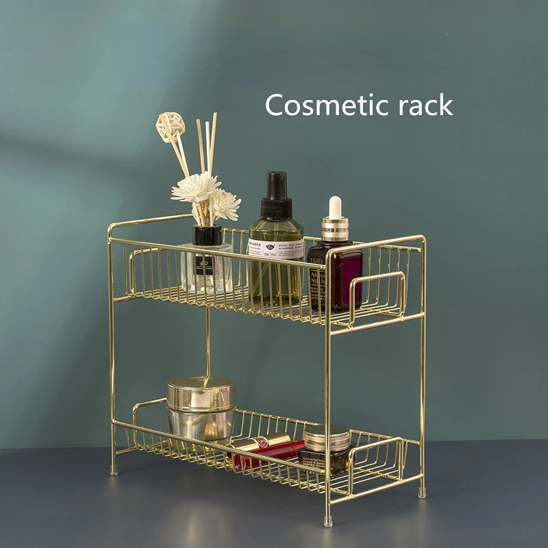 ชั้นวางเครื่องสำอางโลหะสีทองสุ - Luxury Skincare Organizer บทวิจารณ์และราคา
