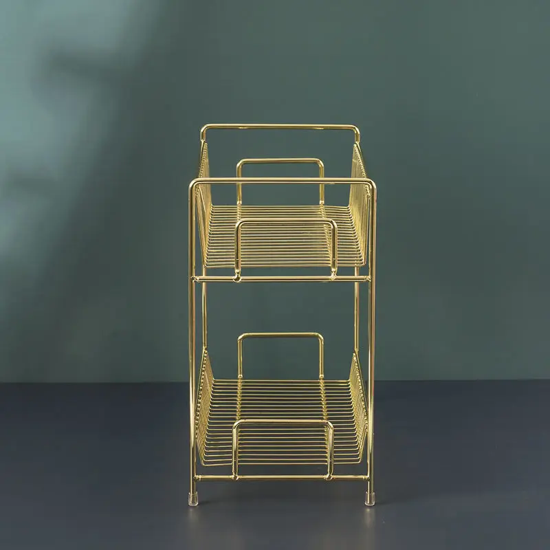 ชั้นวางเครื่องสำอางโลหะสีทองสุ - Luxury Skincare Organizer บทวิจารณ์และราคา